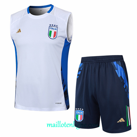 Thai Maillot Ensemble Italie Debardeur Training Blanc 2024 2025 ligne248830