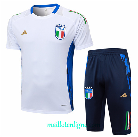 Thai Maillot Ensemble Italie + Short Training Blanc 2024 2025 ligne248827