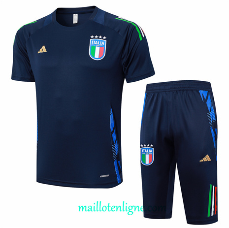 Thai Maillot Ensemble Italie + Short Training Bleu Marine 2024 2025 ligne248829