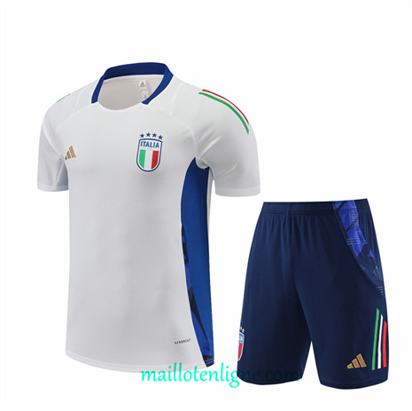 Thai Maillot Ensemble Italie Enfant + Short Training Blanc 2024 2025 ligne248832