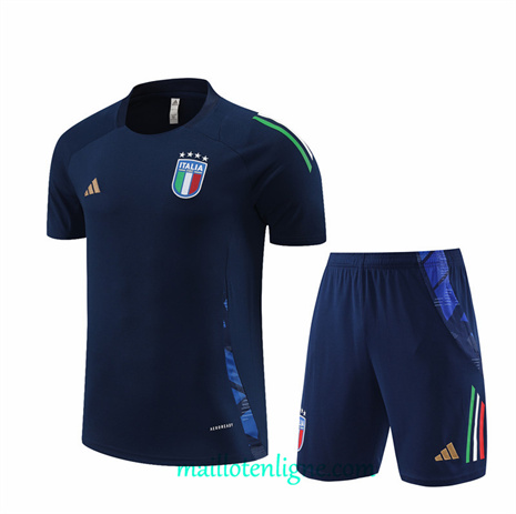 Thai Maillot Ensemble Italie Enfant + Short Training Bleu Marine 2024 2025 ligne248833