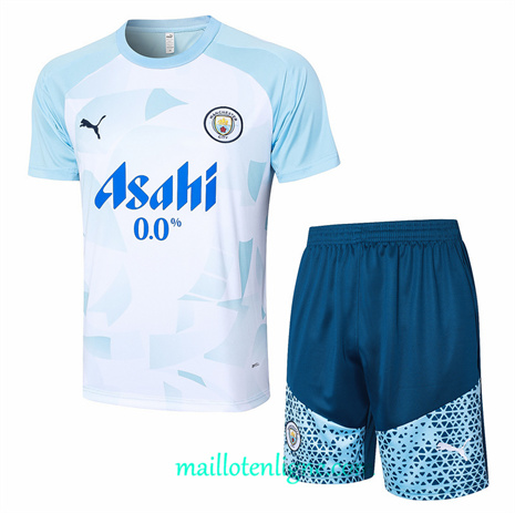 Thai Maillot Ensemble Manchester City + Short Training Bleu 2024 2025 ligne248836