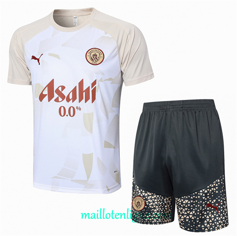 Thai Maillot Ensemble Manchester City + Short Training Jaune 2024 2025 ligne248837