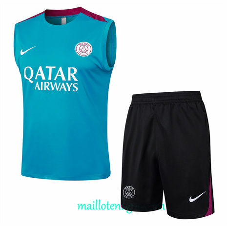 Thai Maillot Ensemble Paris Saint-Germain Debardeur Training Bleu 2024 2025 ligne248864