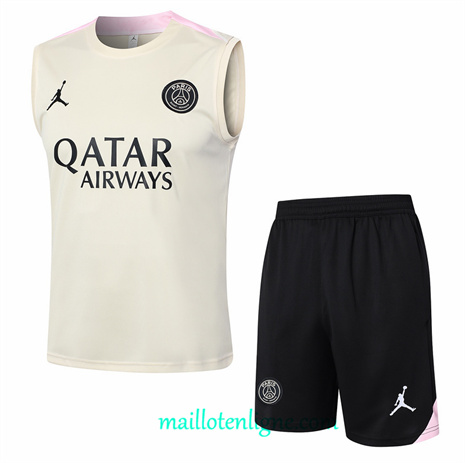 Thai Maillot Ensemble Paris Saint-Germain Debardeur Training Jaune 2024 2025 ligne248865