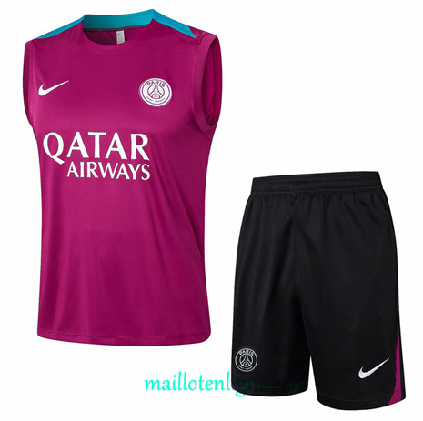 Thai Maillot Ensemble Paris Saint-Germain Debardeur Training Rose 2024 2025 ligne248868