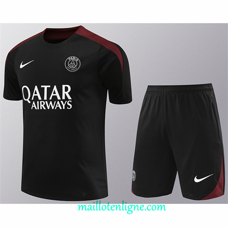 Thai Maillot Ensemble Paris Saint-Germain + Short Training Noir 2024 2025 ligne248858