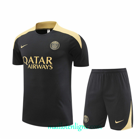 Thai Maillot Ensemble Paris Saint-Germain + Short Training Noir 2024 2025 ligne248859