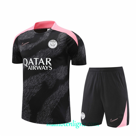 Thai Maillot Ensemble Paris Saint-Germain + Short Training Noir 2024 2025 ligne248860