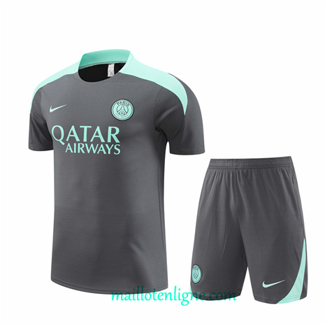 Thai Maillot Ensemble Paris Saint-Germain + Short Training Gris 2024 2025 ligne248856