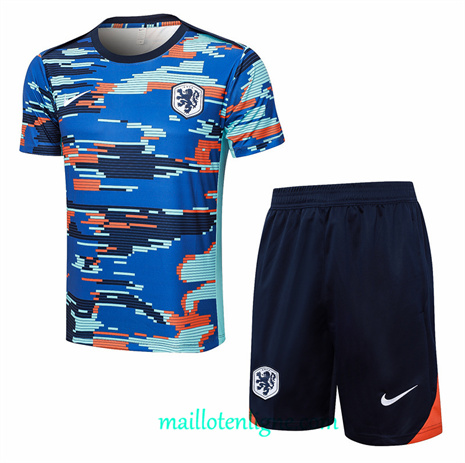 Thai Maillot Ensemble Pays-Bas + Short Training Bleu 2024 2025 ligne248874