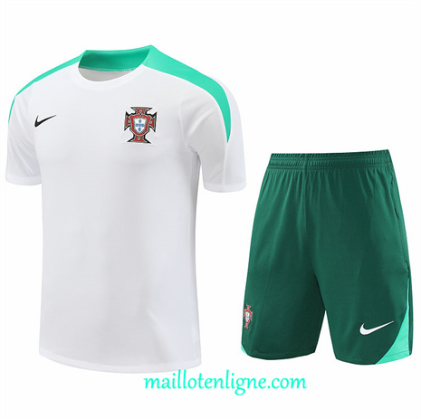 Thai Maillot Ensemble Portugal + Short Training Blanc 2024 2025 ligne248878