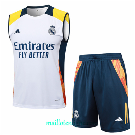 Thai Maillot Ensemble Real Madrid Debardeur Training Blanc 2024 2025 ligne248895