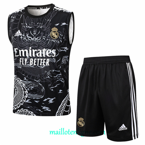 Thai Maillot Ensemble Real Madrid Debardeur Training Noir 2024 2025 ligne248898