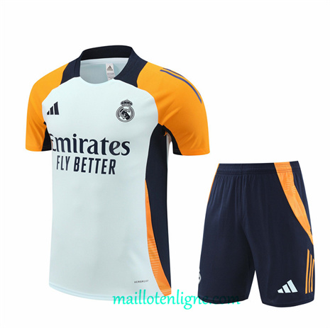 Thai Maillot Ensemble Real Madrid + Short Training Blanc 2024 2025 ligne248887