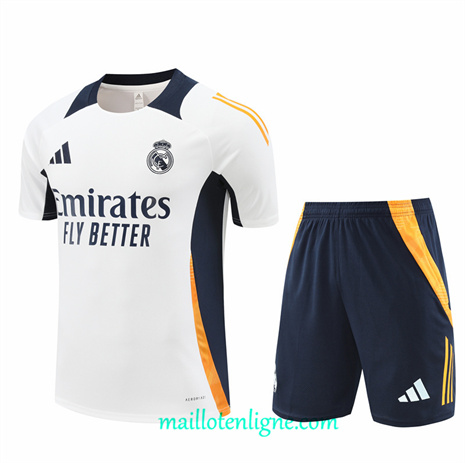 Thai Maillot Ensemble Real Madrid Enfant + Short Training Blanc 2024 2025 ligne248901