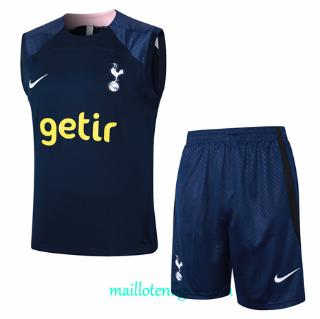 Thai Maillot Ensemble Tottenham Hotspur Debardeur Training Bleu Marine 2024 2025 ligne248910