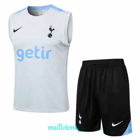 Thai Maillot Ensemble Tottenham Hotspur Debardeur Training Gris Clair 2024 2025 ligne248911