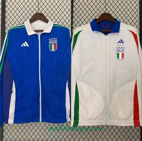 Thai Maillot Réversible Coupe vent Italie Bleu 2024 2025 ligne248921